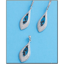 [AG5041P] PENDIENTES CIRCONITAS NEGRAS PLATA 925MM