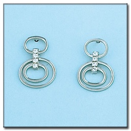 [P6135] PENDIENTES CIRCONITAS ORO BLANCO 18KL