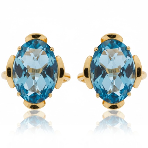 PENDIENTES ORO 18KL PIEDRA COLOR