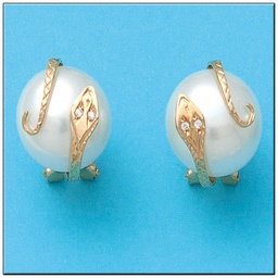 [P444] PENDIENTES EN ORO 18KL PERLAS CIRCONITAS