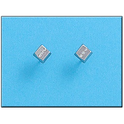 [P303] PENDIENTES EN ORO BLANCO 18KL CUADRADO