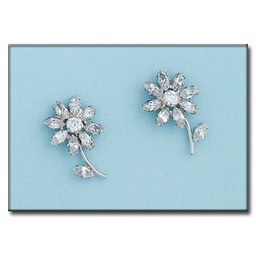 [P6354] PENDIENTES EN ORO BLANCO 18KL FLOR