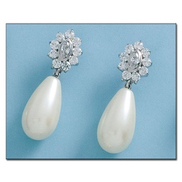 [P664] PENDIENTES EN ORO BLANCO 18KL PERLAS