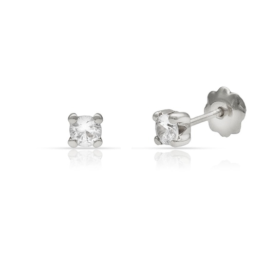 PENDIENTES ORO BLANCO 18KL