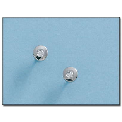 PENDIENTES ORO BLANCO 18KL - 5MM