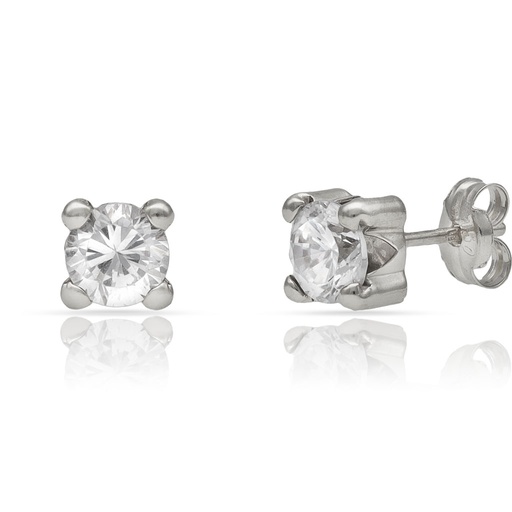 PENDIENTES ORO BLANCO 18KL - 5X5