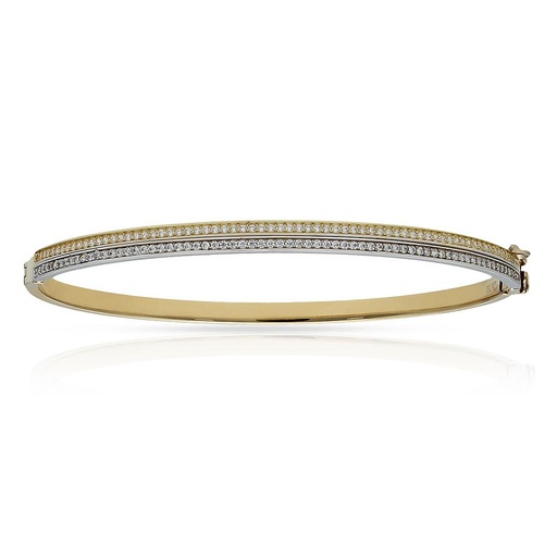 BRAZALETE ORO 18KL BICOLOR CIRCONITAS