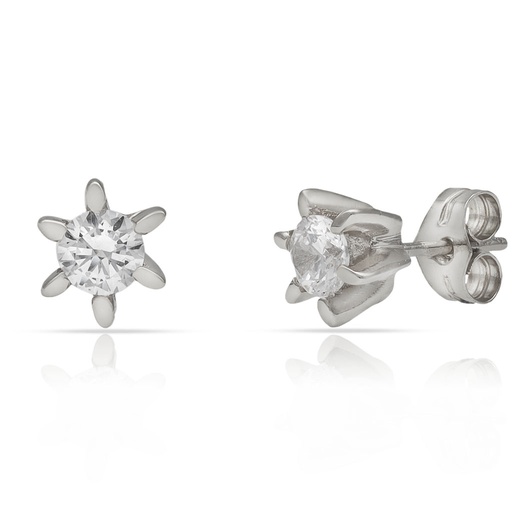 PENDIENTES ORO BLANCO 18KL CIRCONITA