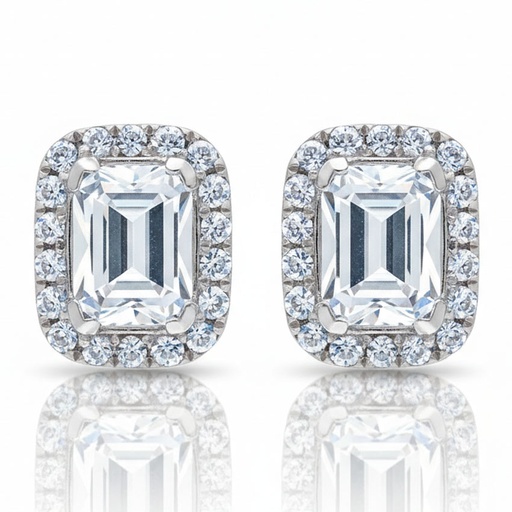 PENDIENTES ORO BLANCO 18KL CIRCONITAS