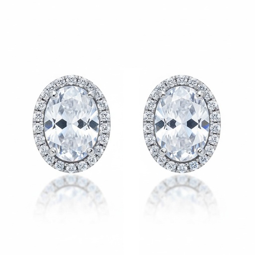 PENDIENTES ORO BLANCO 18KL CIRCONITAS