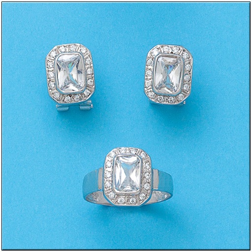 PENDIENTES ORO BLANCO 18KL CIRCONITAS