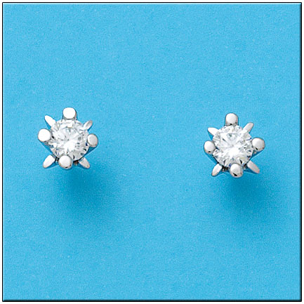 PENDIENTES ORO BLANCO 18KL CIRCONITAS