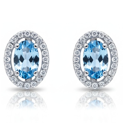PENDIENTES ORO BLANCO 18KL CIRCONITAS
