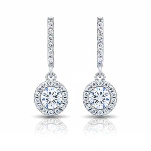 PENDIENTES ORO BLANCO 18KL CIRCONITAS