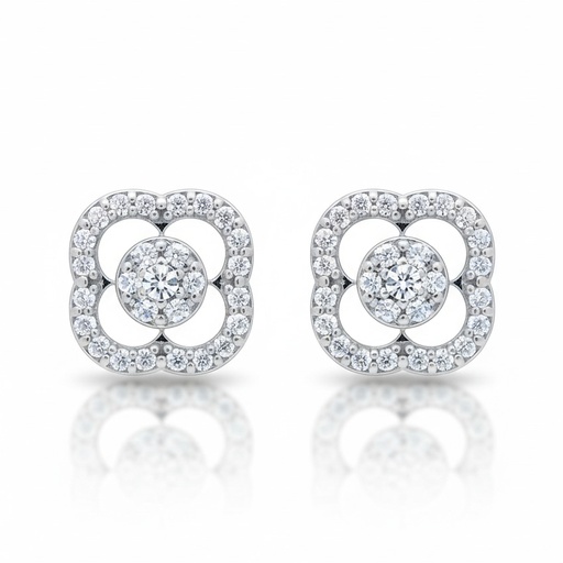 PENDIENTES ORO BLANCO 18KL CIRCONITAS