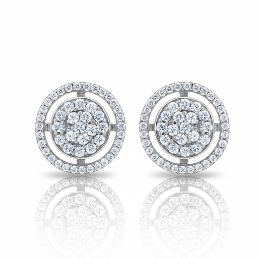 PENDIENTES ORO BLANCO 18KL CIRCONITAS