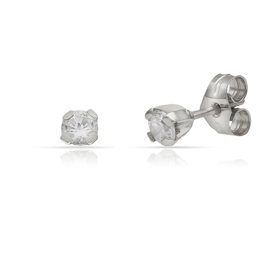 PENDIENTES ORO BLANCO 18KL CIRCONITAS