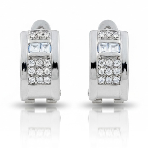 PENDIENTES ORO BLANCO 18KL CIRCONITAS