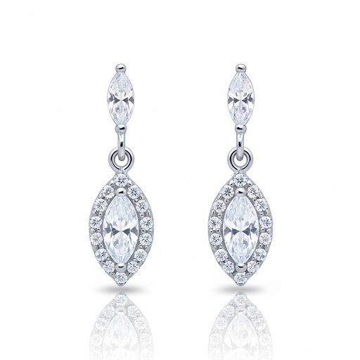 PENDIENTES ORO BLANCO 18KL CIRCONITAS