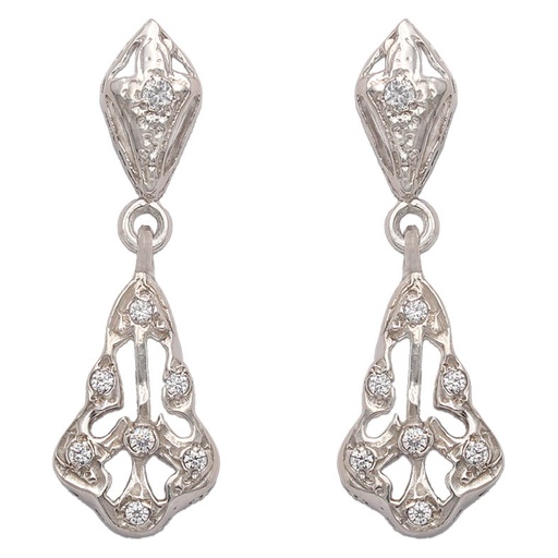 PENDIENTES ORO BLANCO 18KL CIRCONITAS