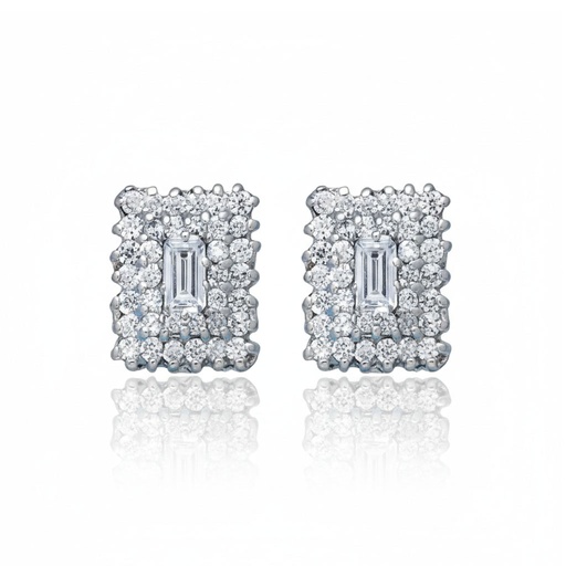 PENDIENTES ORO BLANCO 18KL CIRCONITAS