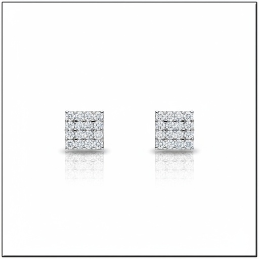 PENDIENTES ORO BLANCO 18KL CUADRADO