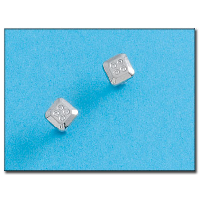 PENDIENTES ORO BLANCO 18KL CUADRADOS
