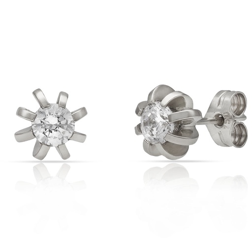 PENDIENTES ORO BLANCO 18KL DIAMANTES