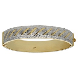 [PU850] BRAZALETE BICOLOR ORO 18KL TALLADO