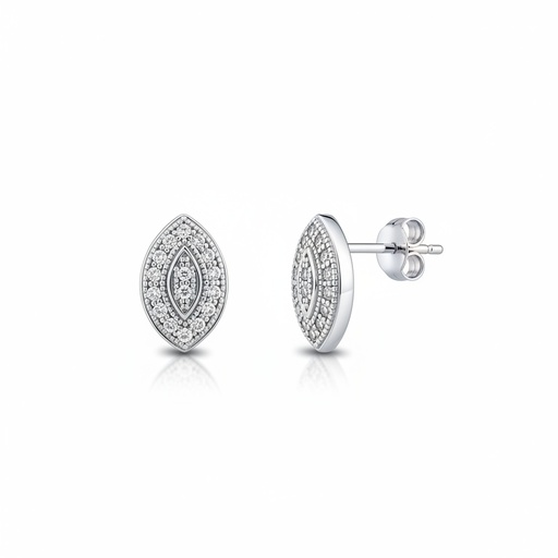 PENDIENTES ORO BLANCO 18KL DIAMANTES
