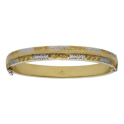 [PU845] BRAZALETE BICOLOR ORO 18KL TALLADO