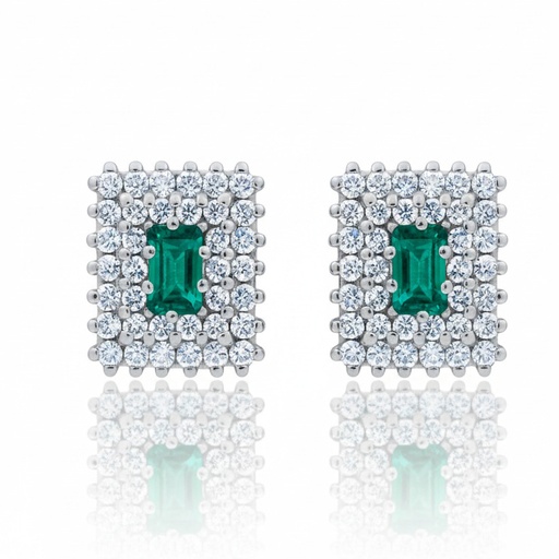 PENDIENTES ORO BLANCO 18KL DIAMANTES