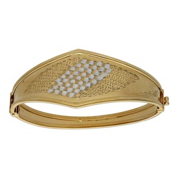 [PU1087] BRAZALETE BICOLOR ORO 18KL TALLADO