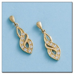 [P553] PENDIENTES EN ORO DE 18KL CIRCONITAS 