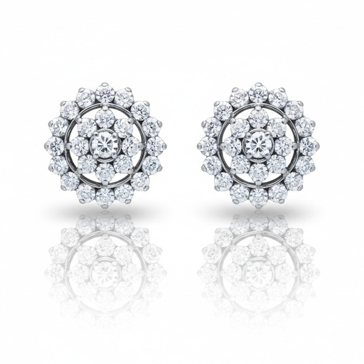PENDIENTES ORO BLANCO 18KL DIAMANTES