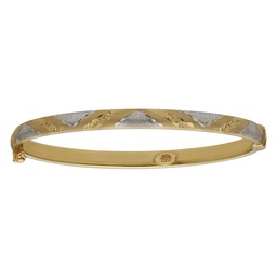 [PU1460] BRAZALETE BICOLOR ORO 18KL TALLADO