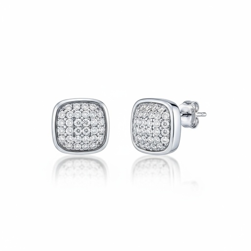 PENDIENTES ORO BLANCO 18KL DIAMANTES