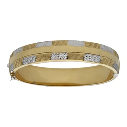 [PU844] BRAZALETE BICOLOR ORO 18KL TALLADO