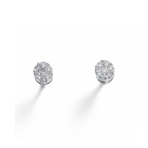 PENDIENTES ORO BLANCO 18KL DIAMANTES