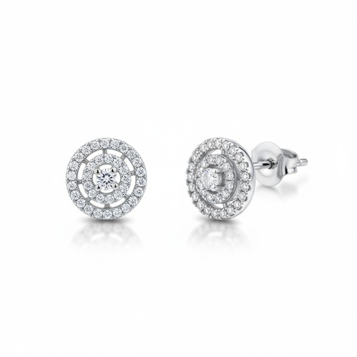 PENDIENTES ORO BLANCO 18KL DIAMANTES