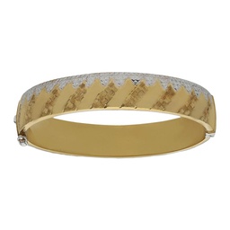 [PU853] BRAZALETE BICOLOR ORO 18KL TALLADO