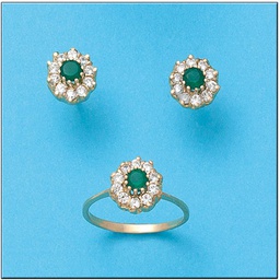[P6705] PENDIENTES EN ORO DE 18KL CRISOPAL VERDE