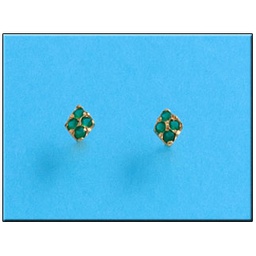 [P151] PENDIENTES EN ORO DE 18KL CRISOPAL VERDE