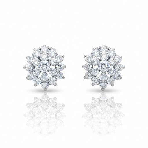 PENDIENTES ORO BLANCO 18KL DIAMANTES