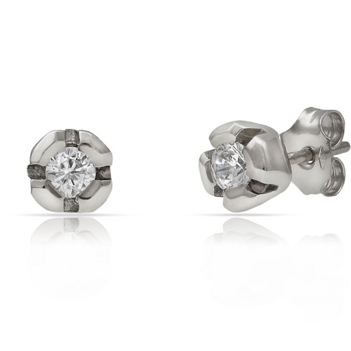 PENDIENTES ORO BLANCO 18KL DIAMANTES
