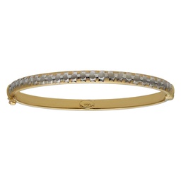 [PU1456] BRAZALETE BICOLOR ORO 18KL TALLADO