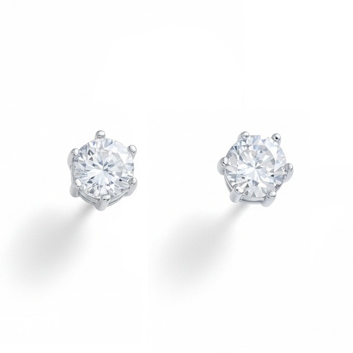 PENDIENTES ORO BLANCO 18KL DIAMANTES
