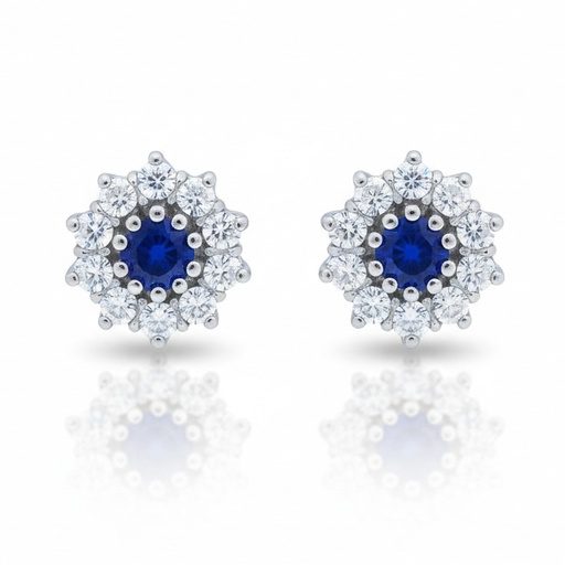 PENDIENTES ORO BLANCO 18KL DIAMANTES 