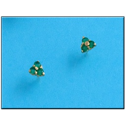 [P154] PENDIENTES EN ORO DE 18KL CRISOPAL VERDE