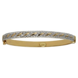 [PU852] BRAZALETE BICOLOR ORO 18KL TALLADO